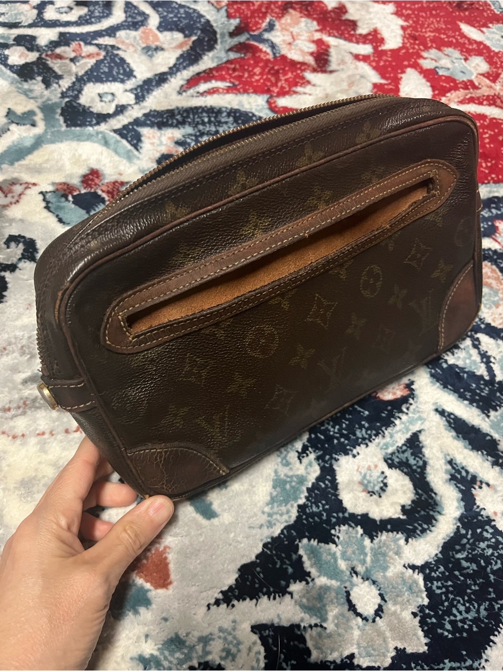 Authentic Vintage Louis Vuitton Monogram Canvas Toiletry Cosmetic Travel Pouch